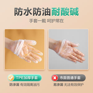 Gants d'examen médical Cofoe en PE, non stériles, sans poudre, sans latex, taille M, 100 pièces par boîte, pour la manipulation des aliments - Product Image 5