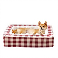 Großhandel Bestseller Quadratisches Orthopädisches Hundebett Abnehmbar Leicht zu Reinigen Plüschmaterial Luxus-Hundesofa Niedliches Mädchen-Hundebett