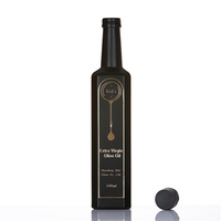 Bouteille Distributrice d'Huile d'Olive en Verre Carrée de Luxe, Vide et Rechargeable, 500 ml, Design Premium Noir Mat Opaque, Protection UV, Modèle 2026