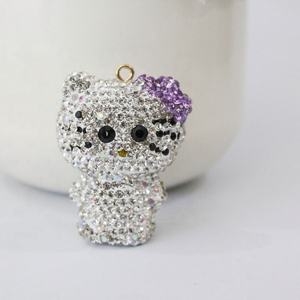 Adornos <span class=keywords><strong>de</strong></span> Gato Kt con Pedrería Brillante, Estilo Kawaii, Color <span class=keywords><strong>Rosa</strong></span>, Blanco y Negro, Dijes <span class=keywords><strong>de</strong></span> Gatito, Accesorios para Llaveros, Decoración para Fundas <span class=keywords><strong>de</strong></span> Teléfono - Product Image 3