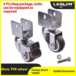 Penjepit bentuk U Universal karet lembut kaki meja Caster lemari katrol rem putar roda furnitur roda ranjang Universal plastik roda - Product Image 6