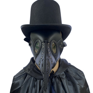 Masque de Médecin de la Peste Punk Vintage pour <span class=keywords><strong>Homme</strong></span> en Cuir PU, Masque Steampunk Bec d'Oiseau, Costume de Fête d'Halloween et de Noël Effrayant pour Cosplay - Product Image 2