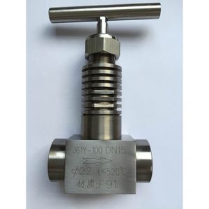Vanne à aiguille Yuzhou Machinery J61Y-100 DN15 F91 pour le contrôle du débit d'eau haute pression - Product Image 1