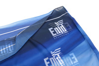 Écharpes et châles en mousseline de soie de 6 mm, élégants et longs, avec logo personnalisé du fabricant, motif animal bleu imprimé numériquement, pour femmes