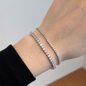 Colección de Joyería Fina Clásica Dylam, Pulseras de Eternidad con Circonitas Cúbicas 5A de 3mm, Lujosas y Brillantes, para Mujer - Product Image 2