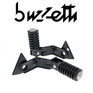 8171 Buzzetti ensemble noir de passager arrière Aprilia Scarabeo 50 4T moteur Piaggio Vespa scooter repose-pieds moto - Product Image 3