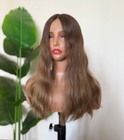 Peluca judía ortodoxa rubia ombré para mujer, con cutícula alineada, kosher, de encaje suizo, cabello europeo, con parte superior de encaje.