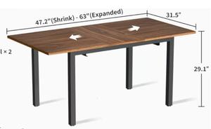 Nuevo Diseño Moderno, Juego de <span class=keywords><strong>Mesa</strong></span> de Comedor Extensible de Madera de 5 Piezas para 4-8 Personas <span class=keywords><strong>con</strong></span> Taburetes y <span class=keywords><strong>Banco</strong></span> - Product Image 2
