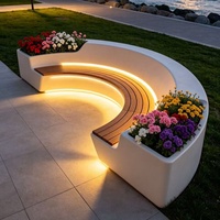Op maat gemaakte ovale bloembak voor buiten, onregelmatige vorm, grote maat, lichte Romeinse bloempot, glasvezel tuin decoratiebank