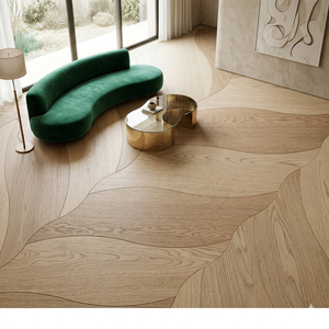 <span class=keywords><strong>Parquet</strong></span> en chêne blanc d'ingénierie à motifs irréguliers, design feuille et vague, système de pose à clipser, qualité supérieure, <span class=keywords><strong>prix</strong></span> VIP, idéal pour salon et villa - Product Image 2