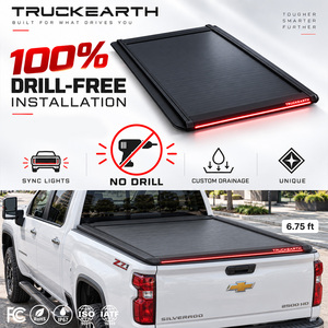 Couverture de benne rigide rétractable à LED Chevrolet Silverado 2500HD pour benne de 6,75 pieds en alliage d'aluminium - Product Image 1