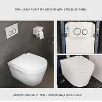 WC intelligent ARROW à économie d'eau, chasse d'eau intelligente, siphon en P, auto-nettoyant, en céramique, suspendu au mur, réservoir encastré UF