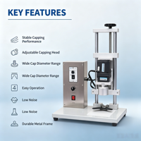 Machine de capsulage semi-automatique de bureau électrique pour bouchons de 10 à 100 mm, pour bouteilles et bocaux en verre ou en plastique