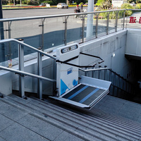 Plataforma Elevadora Eléctrica Inclinada para Sillas de Ruedas, Aprobada por CE e ISO, para Escaleras Rectas y Curvas