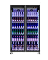 Armoire à boissons verticale commerciale avec affichage en verre de congélateur pour Fresh-Keeper pratique pour les achats au supermarché et sur Internet