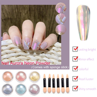 Poudre à ongles pailletée, 6 couleurs/ensemble, effet miroir magique, caméléon, pour l'art de manucure et de pédicure, haute qualité, offre spéciale