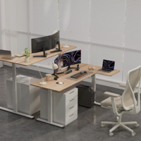 Bureau d'ordinateur en forme de L de coin de levage électrique personnalisé pour le bureau
