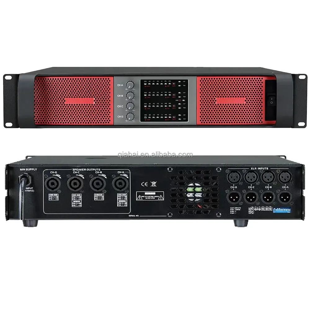 Class D Amplifier 2 4 Channel D-406 Powered Amps Outdoor Line Array Sound System Equipment Professional Audio 4 CH Amplifiers