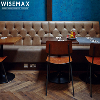 WISEMAX FURNITURE Ensemble de canapés Chesterfield en cuir modernes Designs Restaurant moderne Cabine de canapé double face avec base en bois