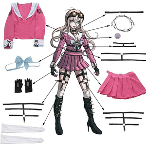Danganronpa V3 Gmae Cosplay Miu <span class=keywords><strong>Iruma</strong></span> Costume Femmes Rose Uniforme Costume pour Fête - Product Image 6