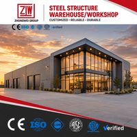 Almacenes y Talleres Prefabricados de Estructura de Acero de Instalación Rápida y Moderna ZW, con Acero Galvanizado y Alta Resistencia al Viento