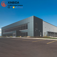 Entrepôt logistique et atelier combinés, en acier préfabriqué avec bureau en mezzanine, entrepôt préfabriqué avec bureau