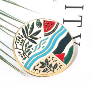 Watermelon River Leaf Flag Alloy Enamel Pin Brooch with Gold Plating for <b>Wedding</b> Engagement Backpack Costume Bag <b>Accessories</b> - Product Image 4