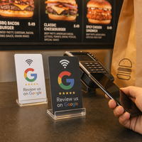 Cartes de visite NFC à puce NTAG215, étanches, pour contrôle d'accès, avec code QR, pour les réseaux sociaux Facebook, TikTok, Google Review