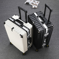Valise de voyage pour étudiant de style nouveau avec cadre en aluminium portable de grande capacité doublure en polyester pour bagages