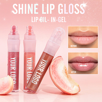 OEM Custom Plumping Lip Oil Gel met Lip Hugging Tip, 24 uur hydraterende glanzende glazen glans, transparante vloeibare lipgloss, fabriek