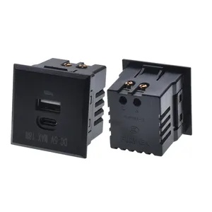 Ổ Cắm Điện <span class=keywords><strong>USB</strong></span> Type-C Ổ Cắm Điện Âm Tường Nhúng QC 3,5A 18W Có Đèn Báo Màu Đỏ Ổ Cắm Máy Tính Bảng Cho PDU UPS - Product Image 1