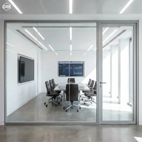 Cloison de séparation double vitrage en acier et aluminium de 100 mm, insonorisée, pour bureaux professionnels