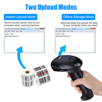 Escáner de Código de Barras Inalámbrico de Mano YHD-1100LW Lector Láser USB Automático 1D Recargable de Larga Distancia
