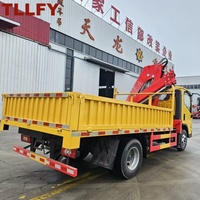 TLLFY Grue hydraulique articulée montée sur camion 500 kg, moteur DF, surveillance à distance, composant moteur principal, rotation 360°, 7,65 m