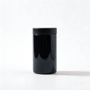 Custom Logo 100ml UV Violet <b>Glass</b> Jars Glossy Black Food Grade Storage <b>Container</b> Odor Proof Dry Herb <b>Container</b> Tobacco Packaging - Product Image 1