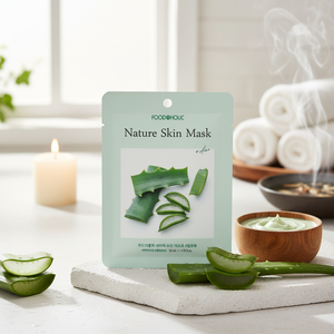 Mascarilla Facial Calmante FOODAHOLIC con Aloe Vera, Centella Asiática y Hamamelis, Reduce Poros, Hidratante, Herbal, Sin Químicos ni Parabenos, Para Todo Tipo de Piel - Product Image 3