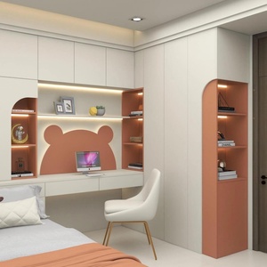 Factory-Direct Custom Children's Furniture Set at <b>Low</b> Prices Multi-Color Wood Minimalist Hotel <b>Wardrobes</b> Bookcases Nightstands - Product Image 3