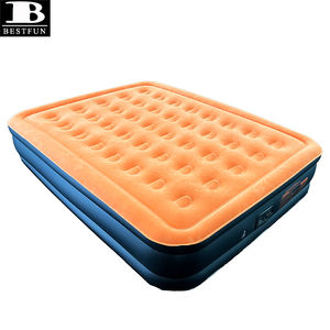 ที่นอนเป่าลมขนาดควีนไซส์สีส้มความสูงยกระดับพร้อมปั๊มไฟฟ้าในตัวสำหรับการนอนหลับที่สะดวกสบาย - Product Image 5