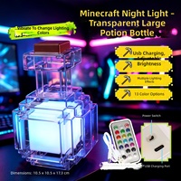 Lampe à LED colorée pour bureau, en forme de bouteille de potion Minecraft, pour les passionnés de jeux créatifs