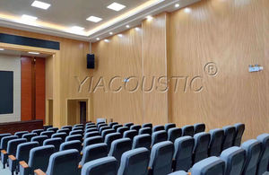 Pannelli acustici moderni in legno scanalati pannelli di parete fonoassorbenti per la scuola Auditorium chiesa teatro uso in poliestere-per - Product Image 5