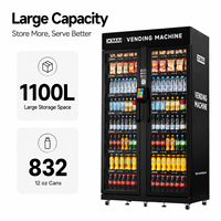 Distributeur automatique XMAI 1100L avec technologie de vision IA, NFC, Google Pay, Apple Pay, refroidisseur de snacks et de boissons, surveillance à distance 4G LTE