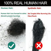 Extensions de dreadlocks en cheveux humains 100% naturels, 0,2/0,4/0,6/0,8 cm, extensions de cheveux afro crépus, dreadlocks en cheveux humains
