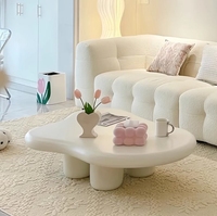 Table basse style crème Nordic Cloud, mobilier de maison moderne convertible, design minimaliste populaire pour petit salon