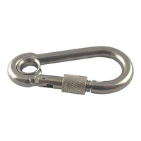 Mousqueton DIN 5299 en acier inoxydable galvanisé zingué avec œillet rond et barillet de verrouillage à vis, emballé