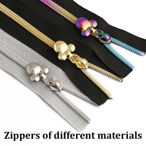 Rts 100moq phim hoạt hình Mickey Kim Loại dây kéo <span class=keywords><strong>puller</strong></span> không khóa #5 cầu vồng dây kéo thanh trượt - Product Image 4