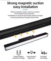 093 Offre Spéciale réglable Smart 48V a mené l'éclairage sur rail magnétique avec une installation encastrée ou suspendue sur rail magnétique en aluminium