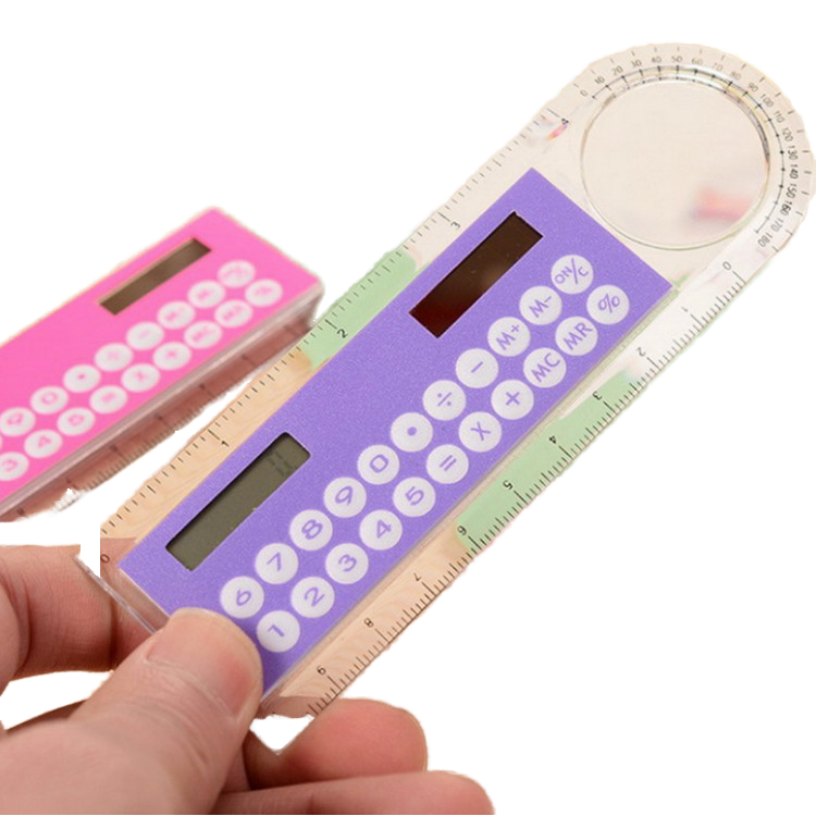 Hot Sale 10cm Mini Solar Multifunction Calculator With Straight Ruler For School And Office Use