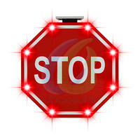Panneau de signalisation routière solaire à LED Lubaosolar LB-TTS01 en aluminium, film réfléchissant prismatique haute intensité, montage sur poteau