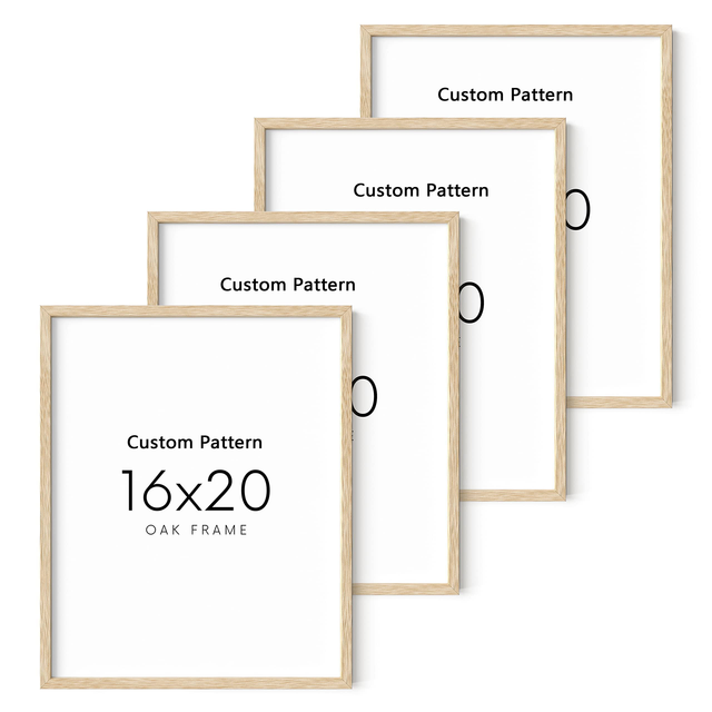 Factory Direct Large Wood Poster Frame Set Natural Oak Thin Frames for Living Room Bedroom Office Gallery Wall Art Decor