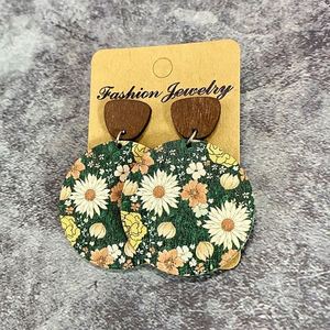 Manufacture Crafts <b>Sweet</b> <b>Flower</b> Series Vacation Bohemian Wooden Earrings Cross-Border Christmas Eco-Friendly - Product Image 4